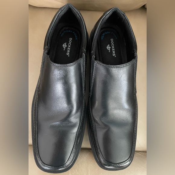 Dockers Men's Edson Loafers Mens 10.5M Black Leather Slip On Dress Shoes - Picture 1 of 6